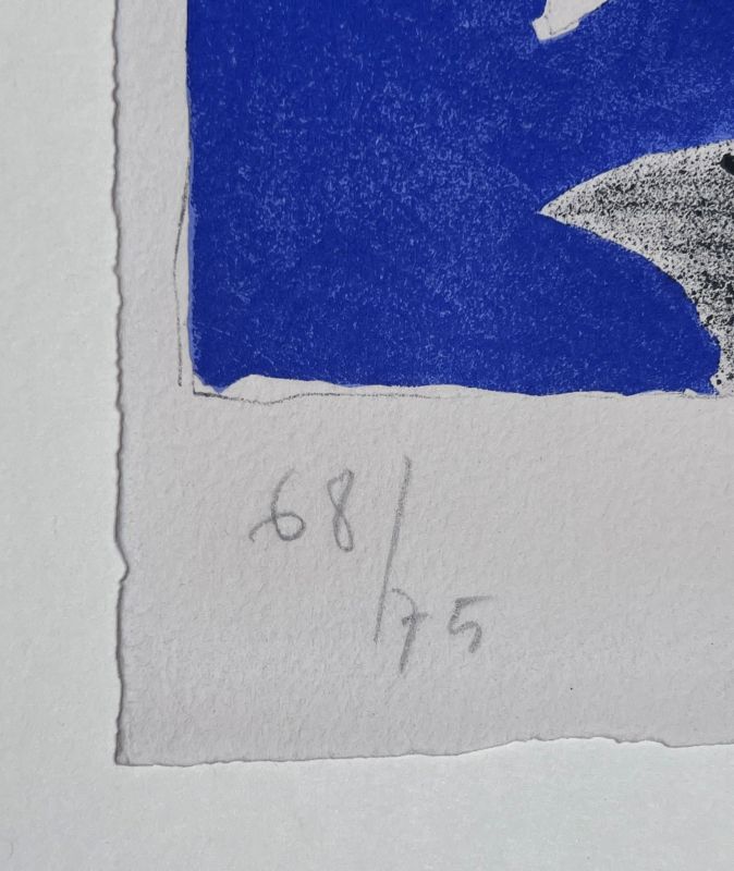 Dos p&aacute;jaros con nubes (Litografía) - Georges BRAQUE