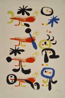 Les Oiseleurs I (Lithographie) - Joan  MIRO