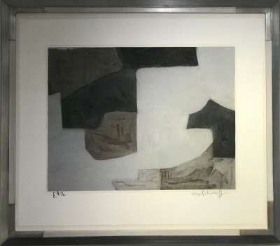 Brown, grey and black composition (Aquatint) - Serge  POLIAKOFF
