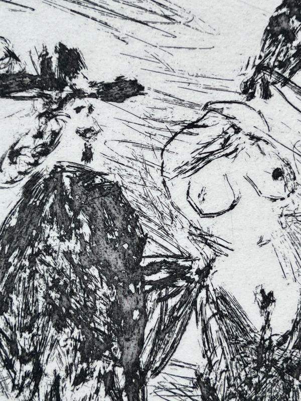 Gentilhomme, femme honteuse et reitre (Eau-forte) - Pablo  PICASSO