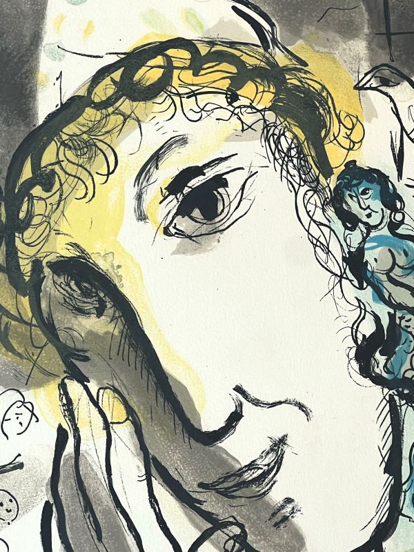 Le cirque au clown jaune (Lithographie) - Marc CHAGALL