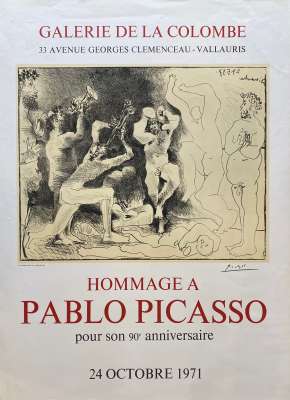 Galerie de la Colombre, Vallauris - Hommage à Pablo Picasso pour son 90e anniversaire (Plakat) - Pablo  PICASSO