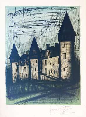 Le château de Culan (Lithographie) - Bernard BUFFET