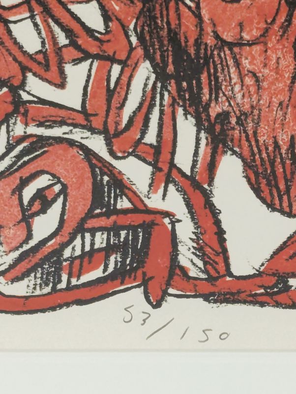 Schismes (Litografía) — Pierre ALECHINSKY — Detalle de la numeración