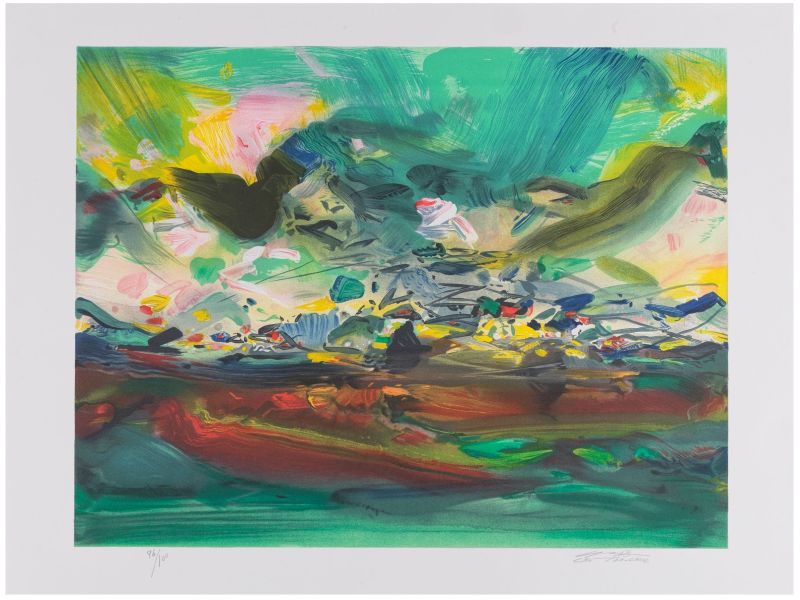 Strahlende Eleganz (Farblithographie) - Teh-Chun CHU