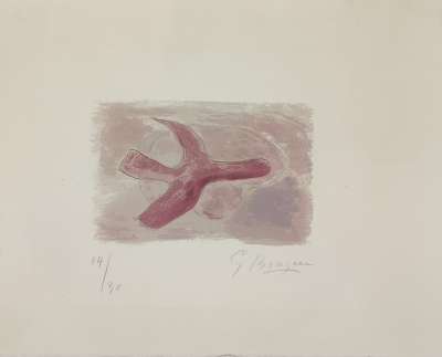 L'oiseau mauve (Litografía) - Georges BRAQUE