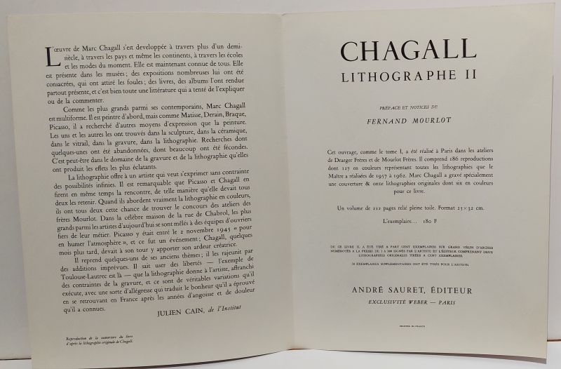 Chagall Lithographe II (Litografía) - Marc CHAGALL