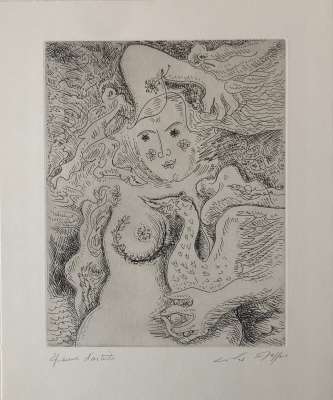 Leda mit drei Perlen (Stich) - André  MASSON