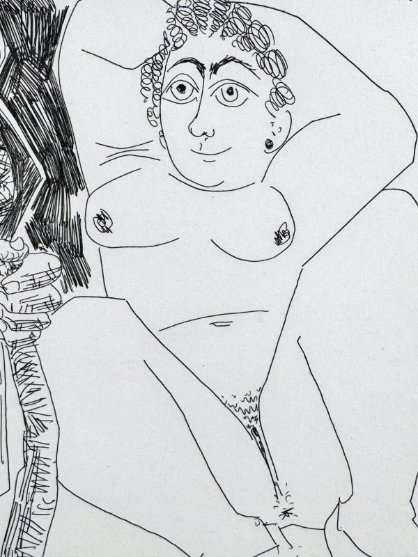 Grosse Prostitu&eacute;e, Sorci&egrave;re &agrave; la Chouette et Voyageur en Sabots (Eau-forte) - Pablo  PICASSO