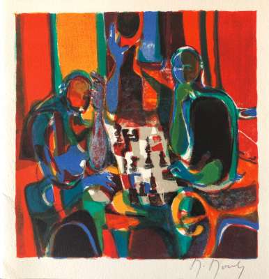 Chess (Lithograph) - Marcel MOULY