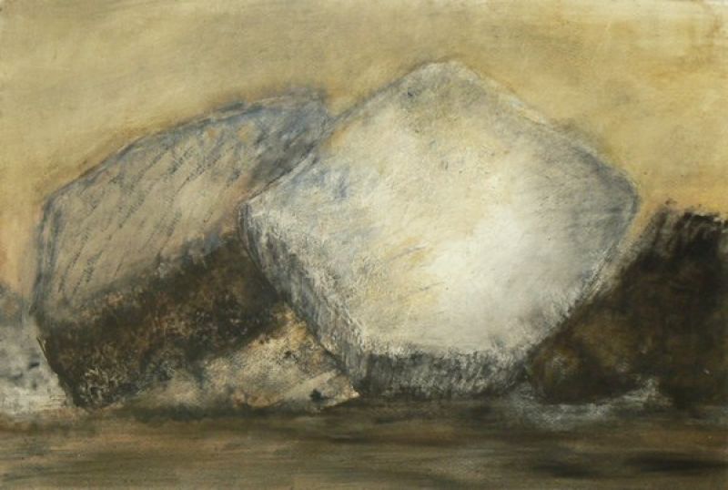 Rochers (Huile sur papier (contemporain)) - Véronique NEROU