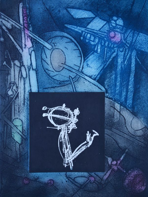 Les Voix (Radierung und Aquatinta) - Roberto  MATTA