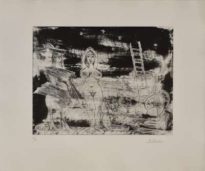 Complications after abduction (Etching and aquatint) - Pablo  PICASSO