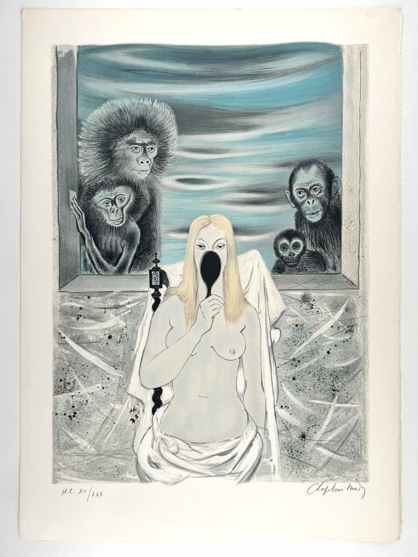 Roger Chapelain-Midy (1904-1992) // Nu aux singes (Lithograph) — Artistes Divers — View with margins