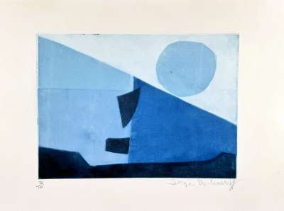 Composici&oacute;n en azul (Aguafuerte y aguatinta) - Serge  POLIAKOFF