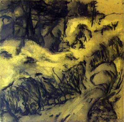 Colline jaune II (Charcoal) - Jean-Jacques  DOURNON