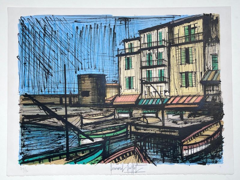 El puerto pesquero (Litografía) - Bernard BUFFET