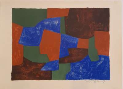 Composition bleue, verte et rouge L31 (Lithographie) - Serge  POLIAKOFF