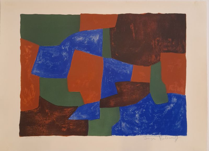 Composition bleue, verte et rouge L31 (Lithographie) - Serge  POLIAKOFF