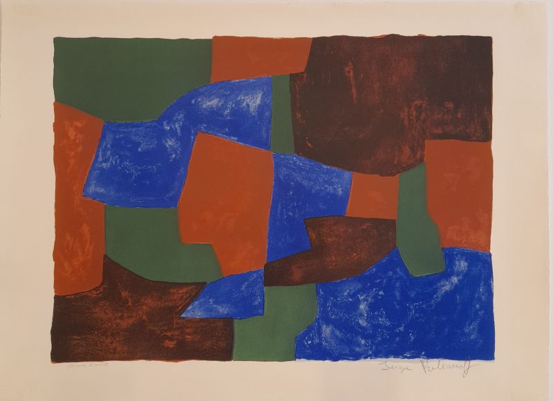 Komposition in Blau, Grün und Rot L31 (Farblithographie) - Serge  POLIAKOFF