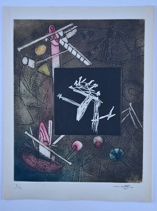 Les Voix (Radierung und Aquatinta) - Roberto  MATTA