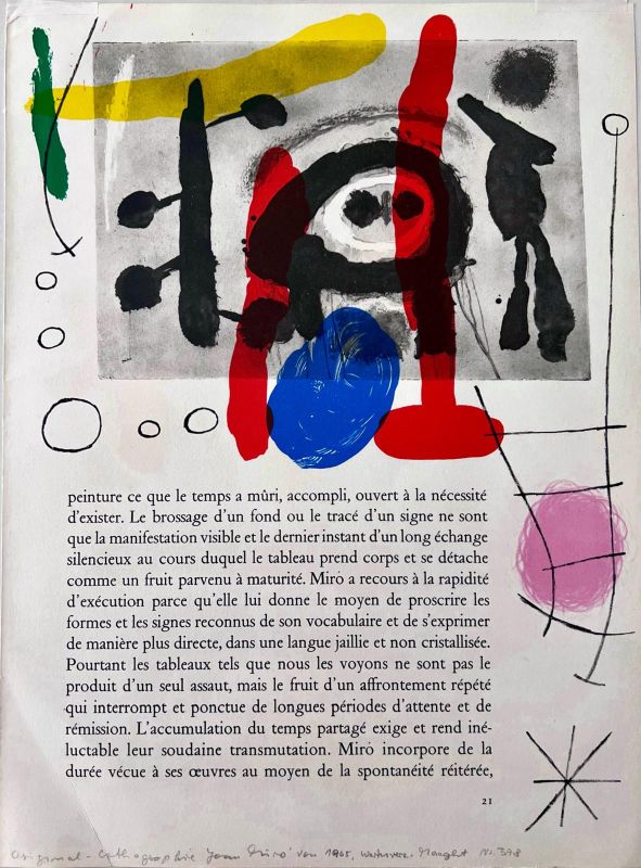 Derri&egrave;re le Miroir (Lithographie) - Joan  MIRO