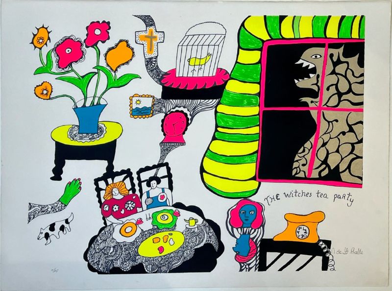 Nana Power : Tea time (planche XIV) (Sérigraphie) - Niki DE SAINT PHALLE