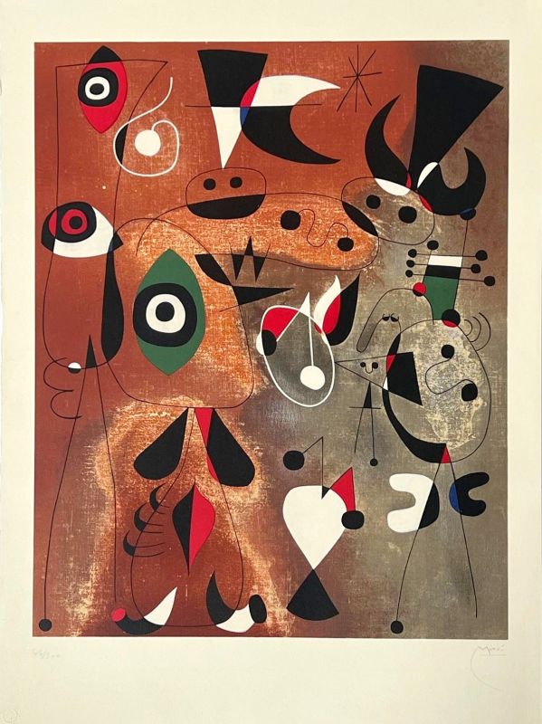 Mujeres, Pájaros, Estrella (Litografía) - Joan  MIRO