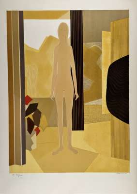 Andr&eacute; Minaux (1923-1986) // Nu dans l'atelier (Litografía) -  Artistes Divers