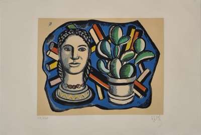 Head and cactus (Silksreen) - Fernand LEGER