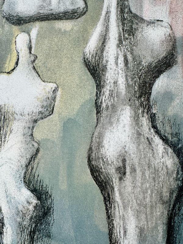Three Sculptures Ideas (Lithographie) - Henry  MOORE