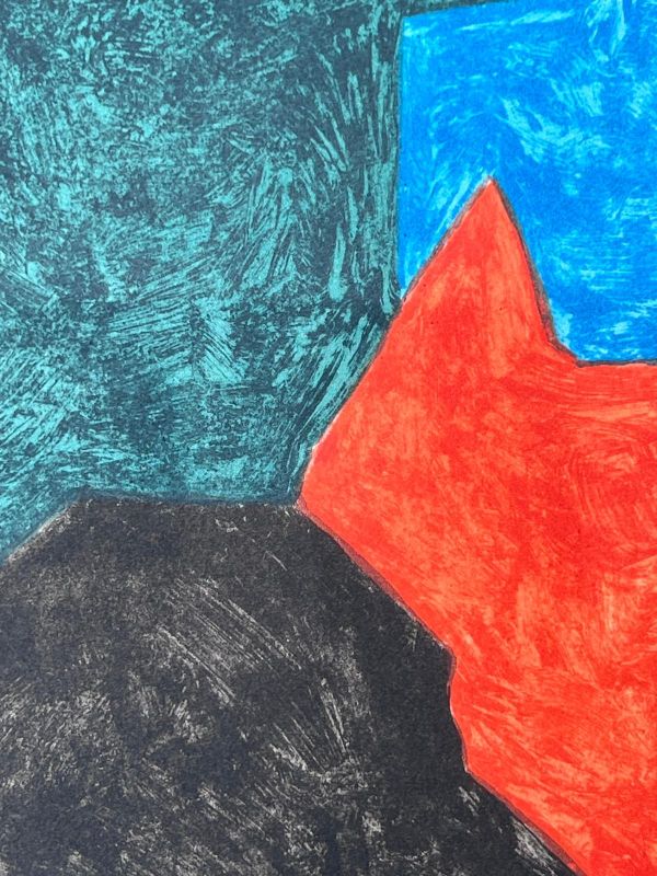 Composition noire, rouge, bleue et verte L79 (Lithographie) - Serge  POLIAKOFF