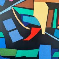 Blue and Red Collage (Lithograph) — André LANSKOY — Detail view