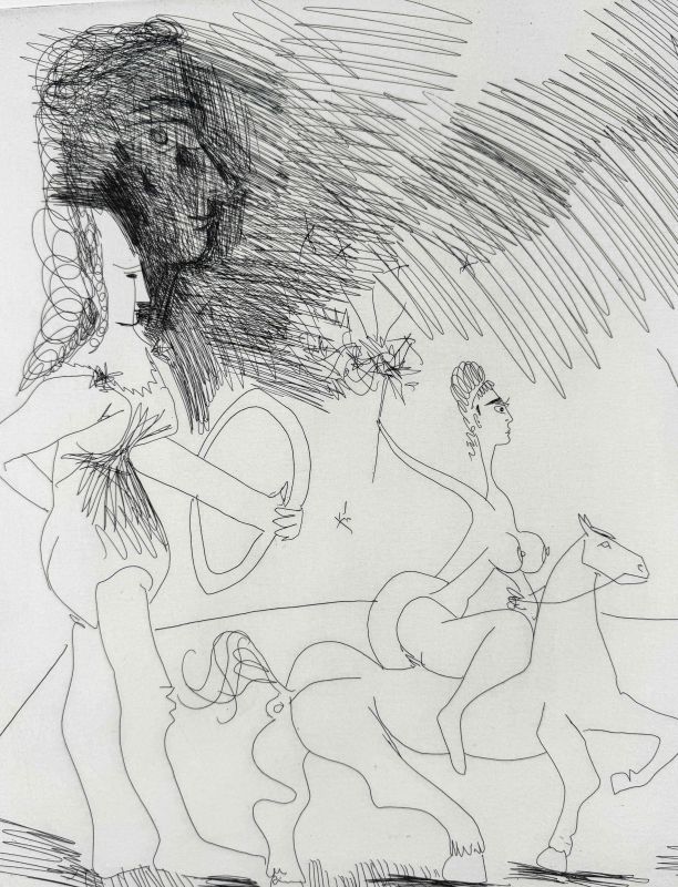 &Eacute;cuy&egrave;res et jongleuse (pl. 2 de la S&eacute;rie 347) (Eau-forte) - Pablo  PICASSO