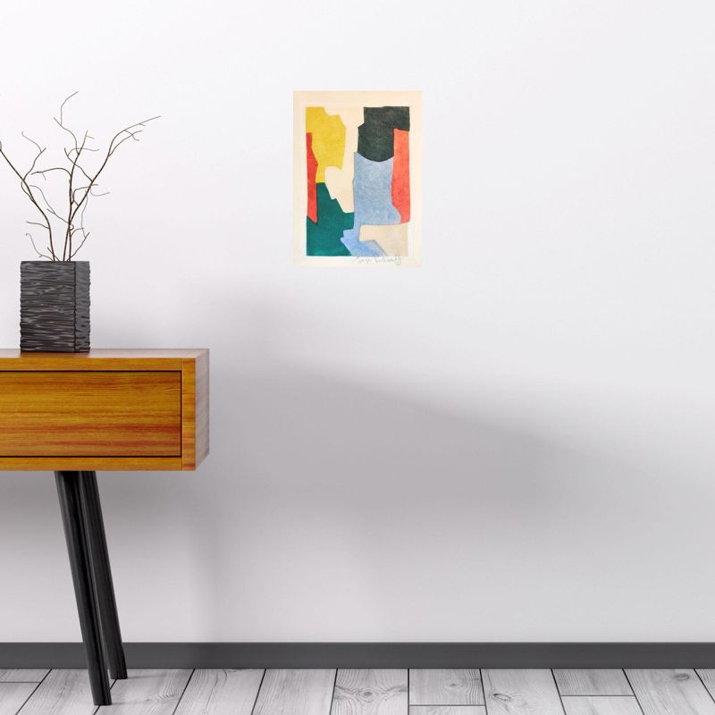 Green, blue, pink and yellow composition (Etching and aquatint) - Serge  POLIAKOFF