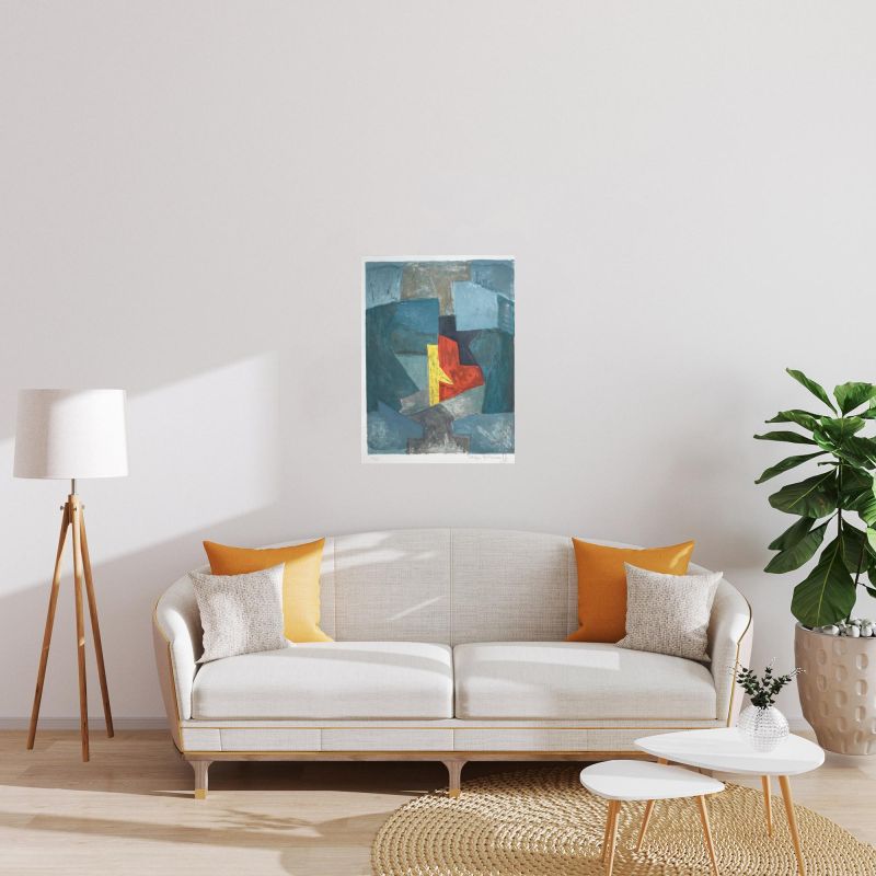 Composition bleue L50 (Lithograph) - Serge  POLIAKOFF