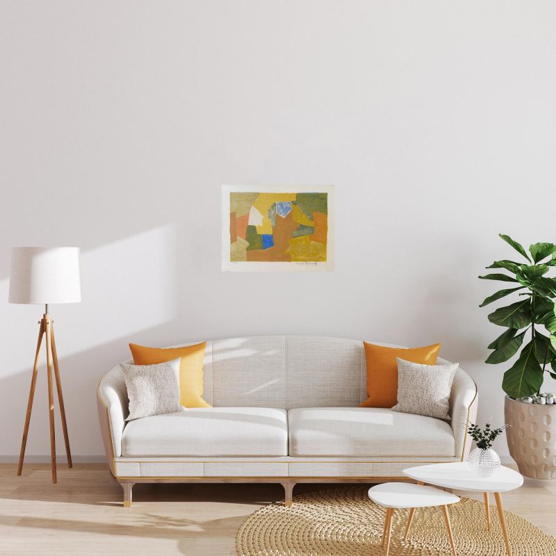 Composition Jaune, Orange et Verte L14 (Farblithographie) - Serge  POLIAKOFF
