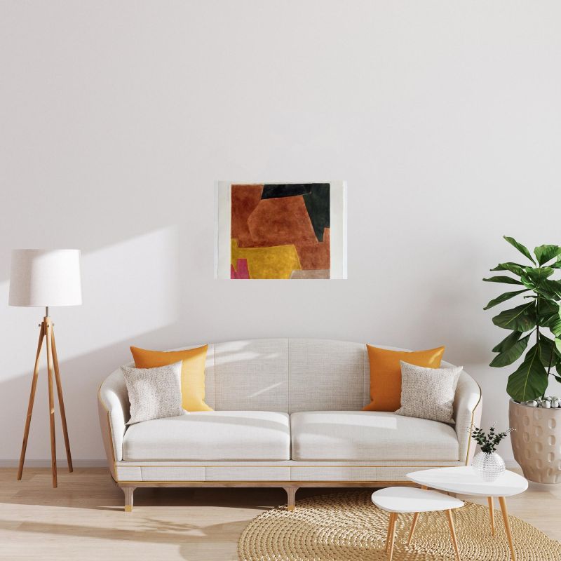 Composition brune, jaune et mauve VIII (Etching and aquatint) - Serge  POLIAKOFF