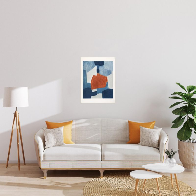 Composition bleue et rouge XXXI (Eau-forte et aquatinte) - Serge  POLIAKOFF