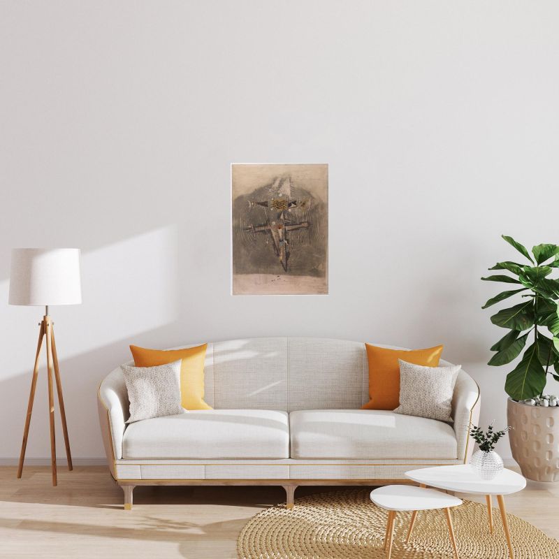 Oiseau dans le cercle (Eau-forte) - Johnny FRIEDLAENDER