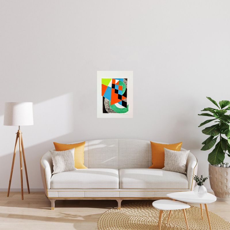 Damiers verts (Lithograph) - Sonia DELAUNAY