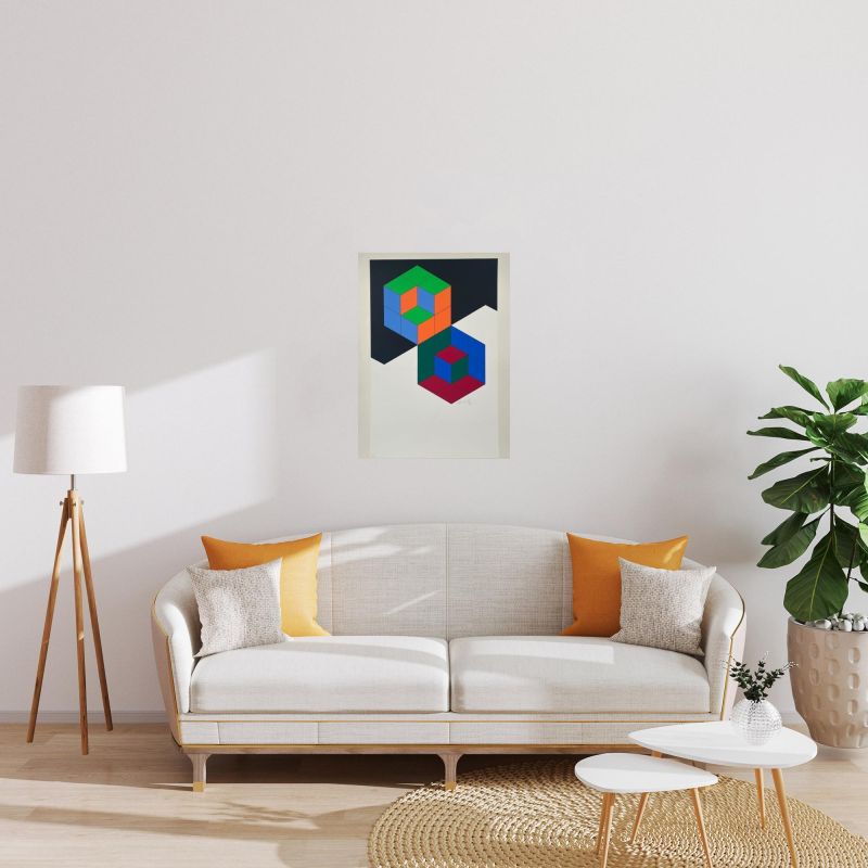 Bi-Hexa (Sérigraphie) - Victor  VASARELY