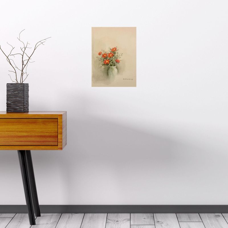 Dahlias rouges (Aquarelle (contemporain)) - Annapia ANTONINI
