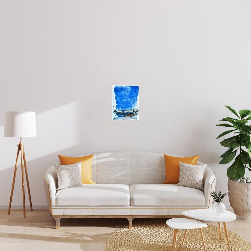 Saison bleue (Planche III) (Farblithographie) - Teh-Chun CHU