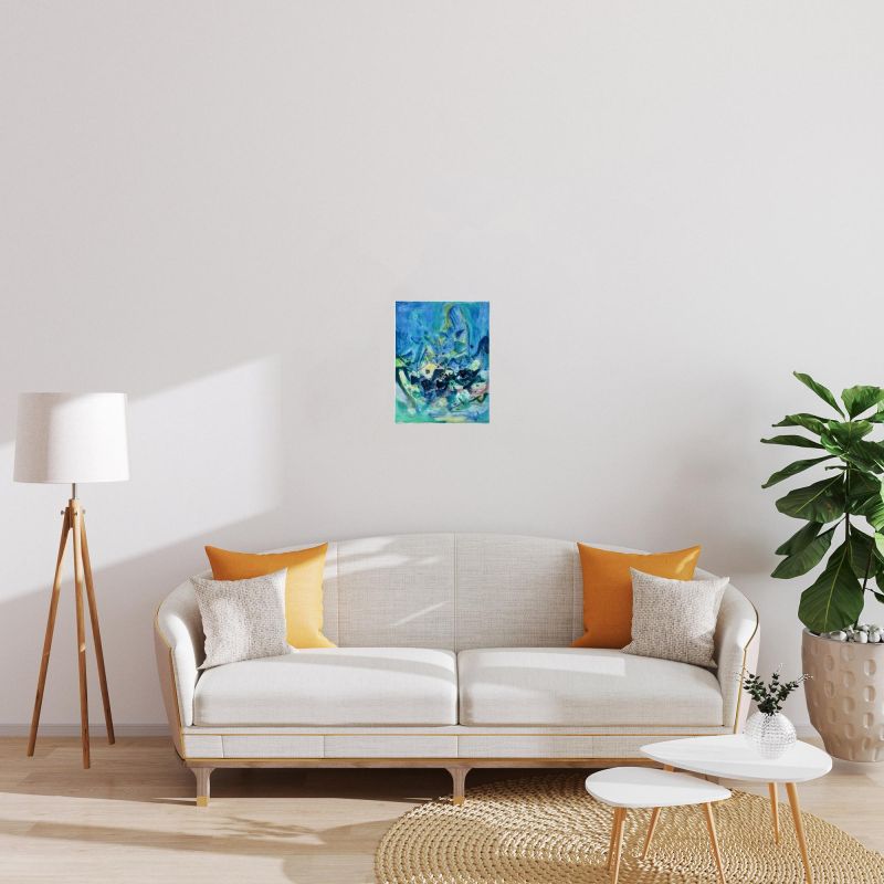 Saison bleue (Planche V) (Farblithographie) - Teh-Chun CHU