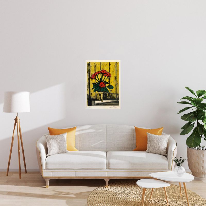 Der Topf mit Begonien (Farblithographie) - Bernard BUFFET