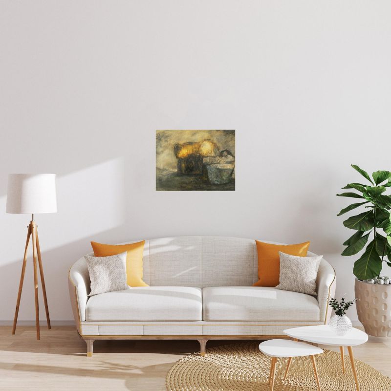 Paysage lunaire (Oil on paper (contemporary) ) - Véronique NEROU