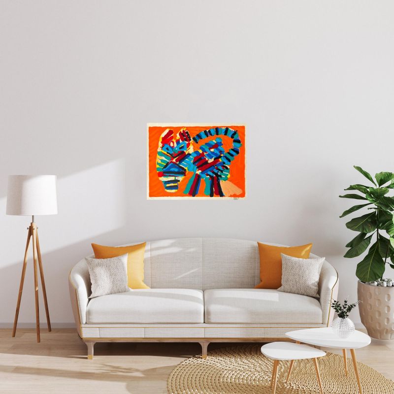 Sunshine Cat (Lithographie) - Karel APPEL
