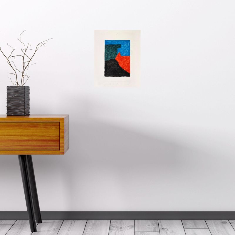Composition noire, rouge, bleue et verte L79 (Lithographie) - Serge  POLIAKOFF