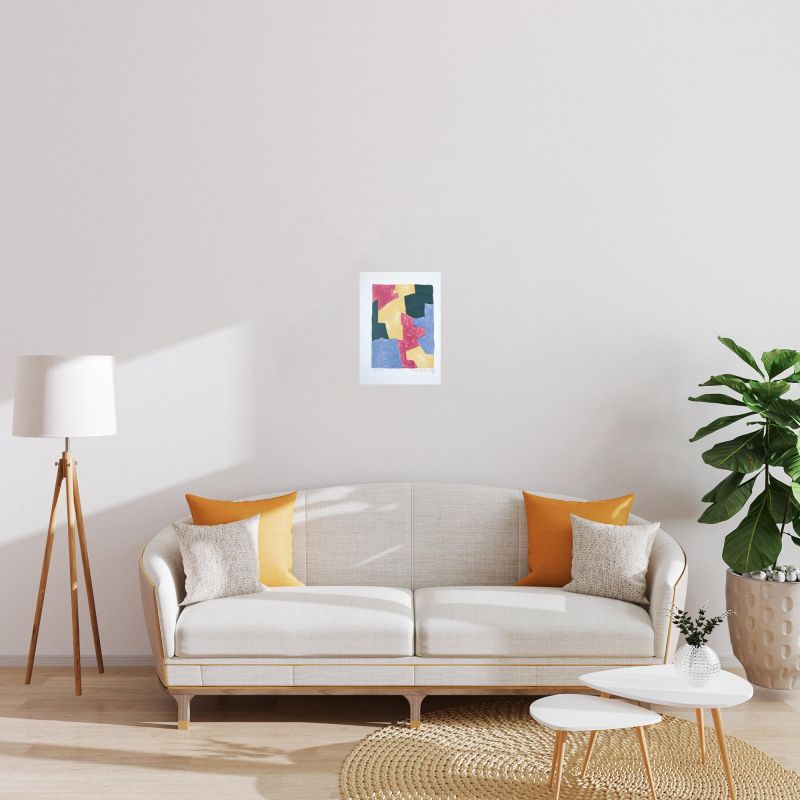 Blue, Red, Yellow and Green Composition L40 (Lithograph) - Serge  POLIAKOFF